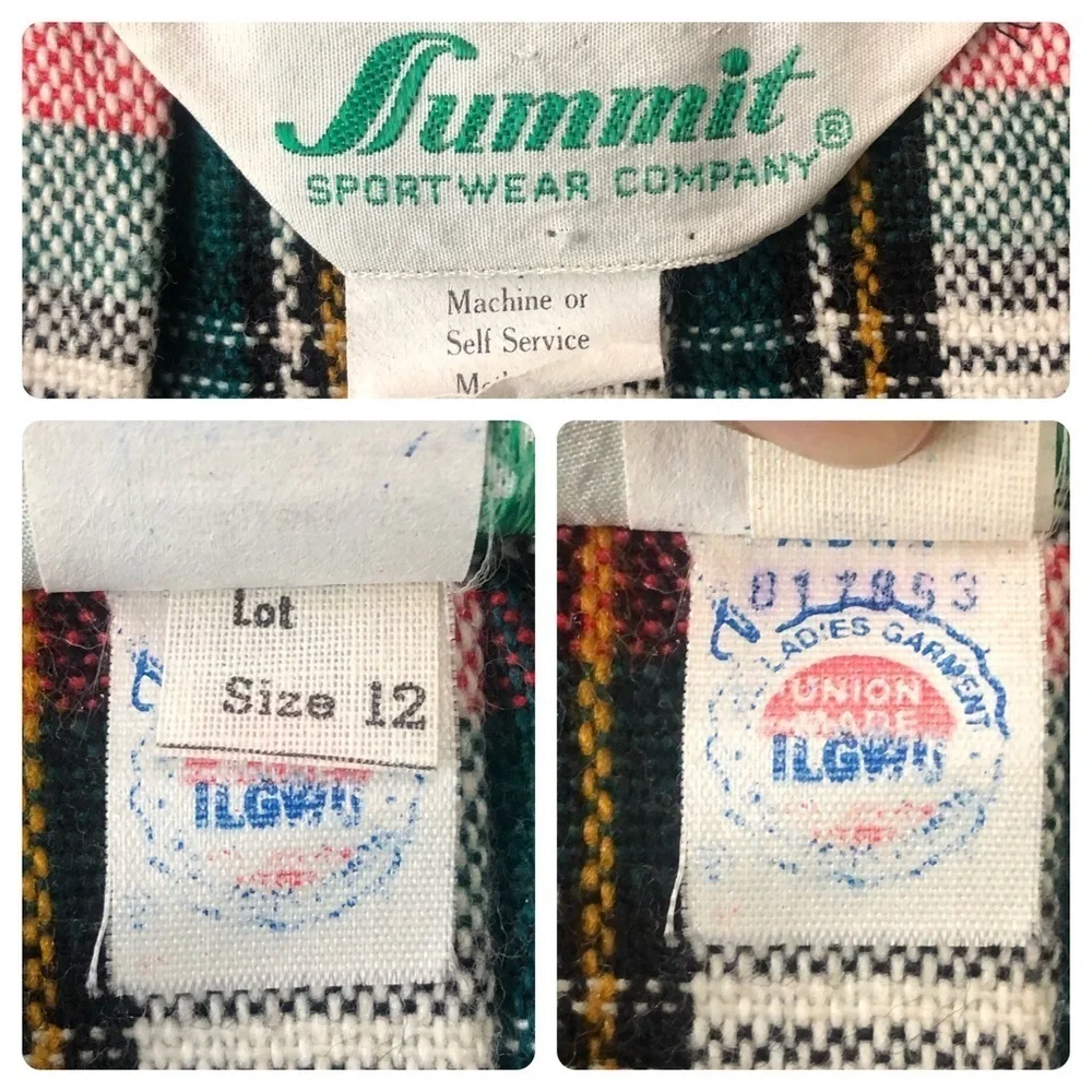 Vintage 80s Summit Sportwear Tartan Pleated Wrap Skirt Union Made in USA Size 6 - Picture 9 of 13